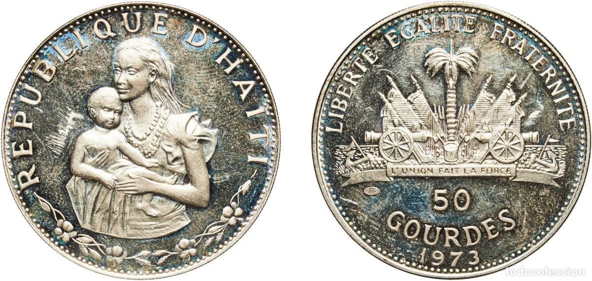Material numism&aacute;tico: Haiti Second Republic 1973 50 Gourdes (Woman and Child) Silver (.925) Ottawa Mint (7300) 20.12g PF