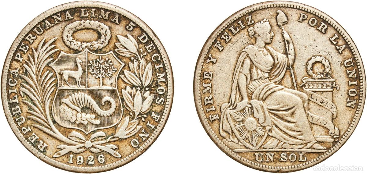 Material numism&aacute;tico: Peru Republic 1926 1 Sol Silver (.500) (Copper .400, Nickel .100) Lima Mint (2157000) 24.8g VF KM