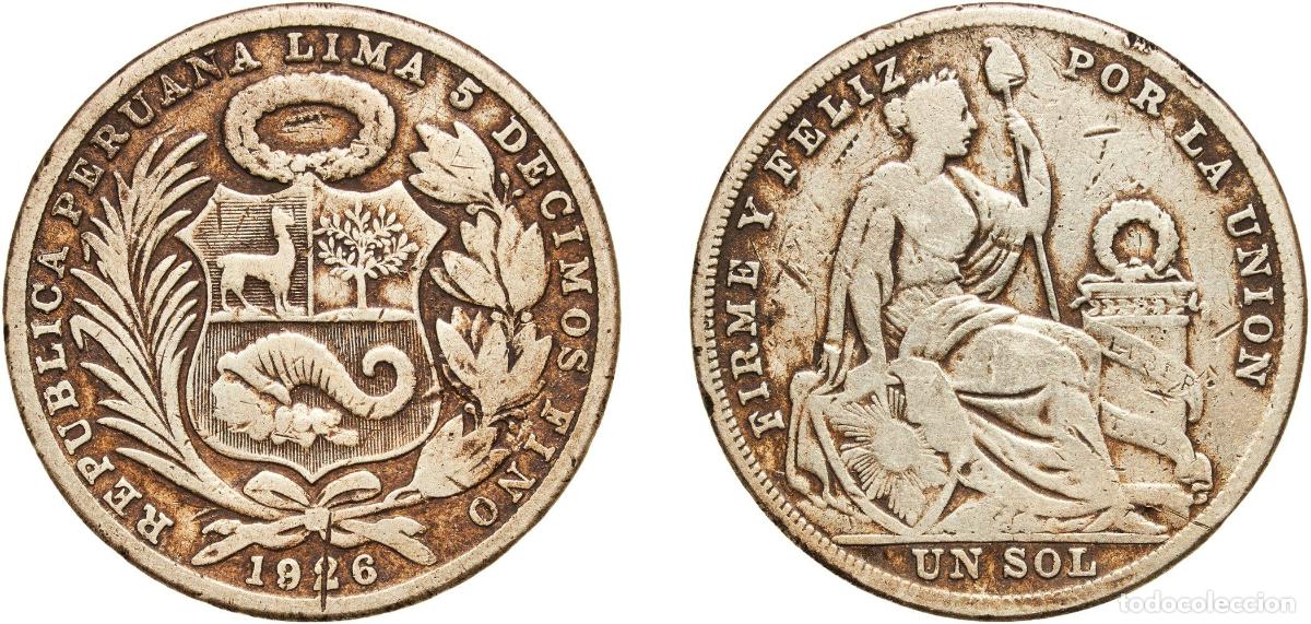 Material numism&aacute;tico: Peru Republic 1926 1 Sol Silver (.500) (Copper .400, Nickel .100) Lima Mint (2157000) 24.47g VF Dam