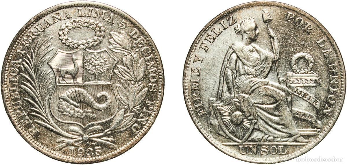 Material numism&aacute;tico: Peru Republic 1935 1 Sol Silver (.500) (Copper .400, Nickel .100) Lima Mint (695000) 24.9g XF KM 2
