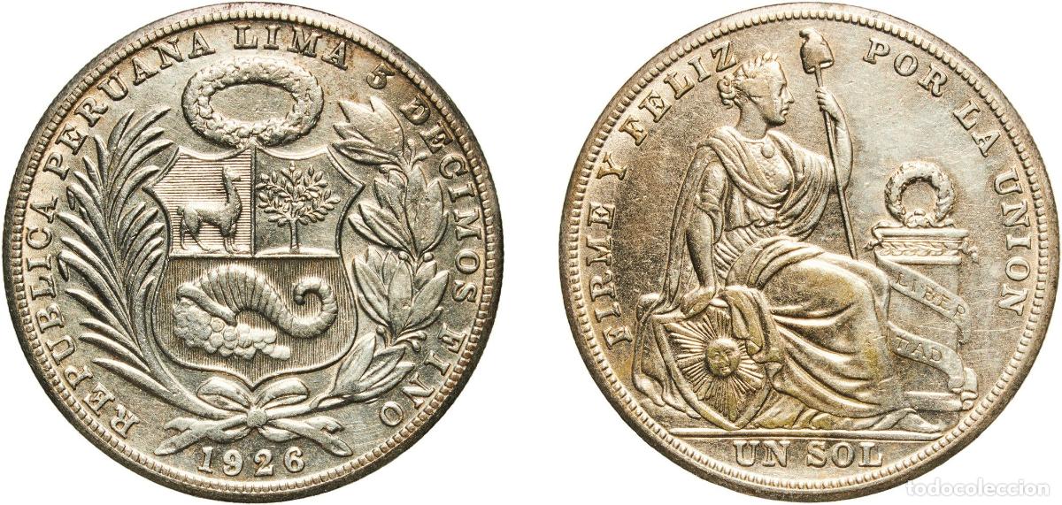Material numism&aacute;tico: Peru Republic 1926 1 Sol Silver (.500) (Copper .400, Nickel .100) Lima Mint (2157000) 24.92g XF KM