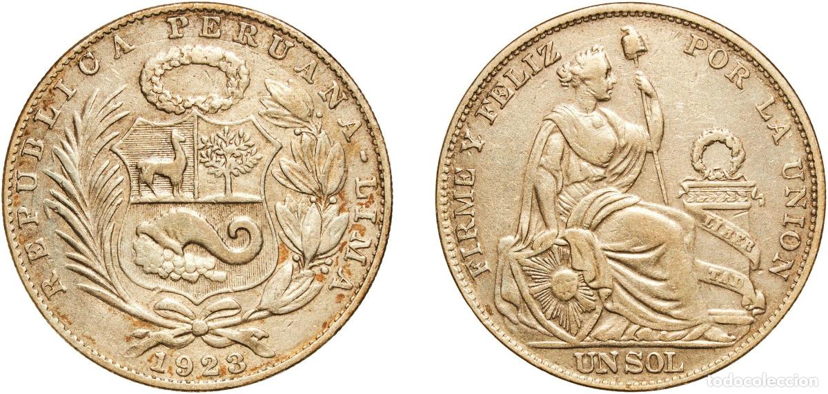 Material numism&aacute;tico: Peru Republic 1923 1 Sol Silver (.500) (Copper .400, Nickel .100) Lima Mint (2369000) 24.77g XF KM