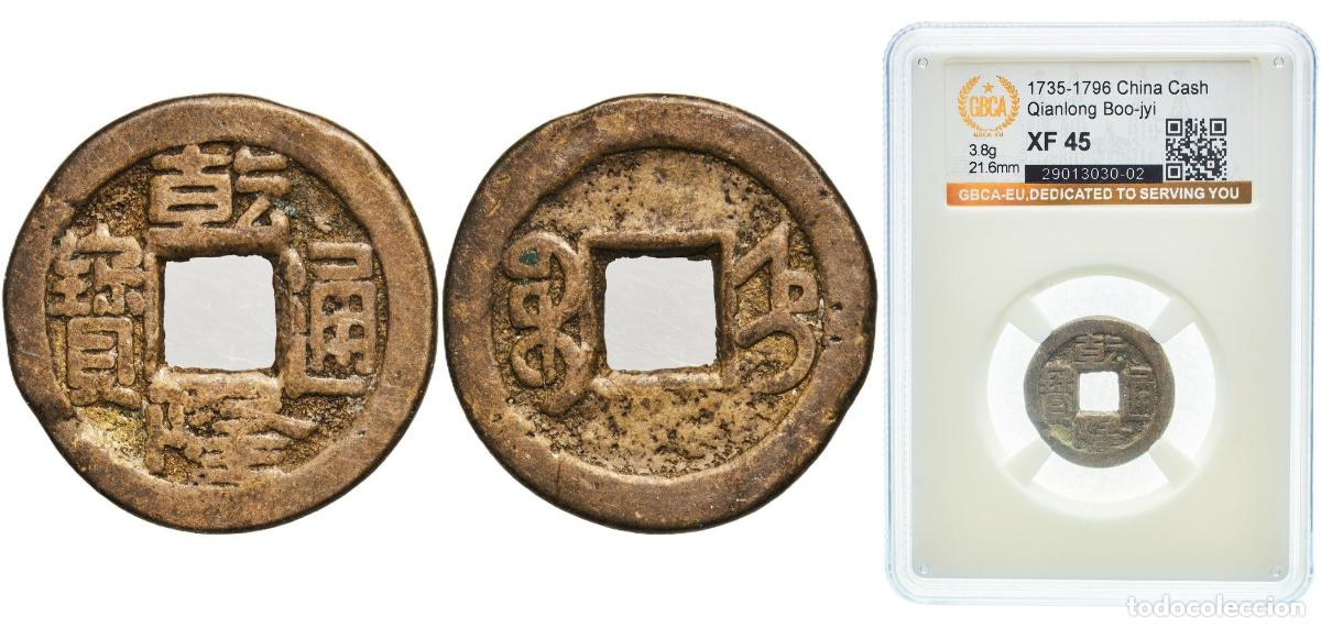 Materiale numismatico: China Empire ND (1782-1787) 1 Cash - Qianlong (Tongbao; Boo-jyi) Brass Zhili Mint 3.8g GBCA XF