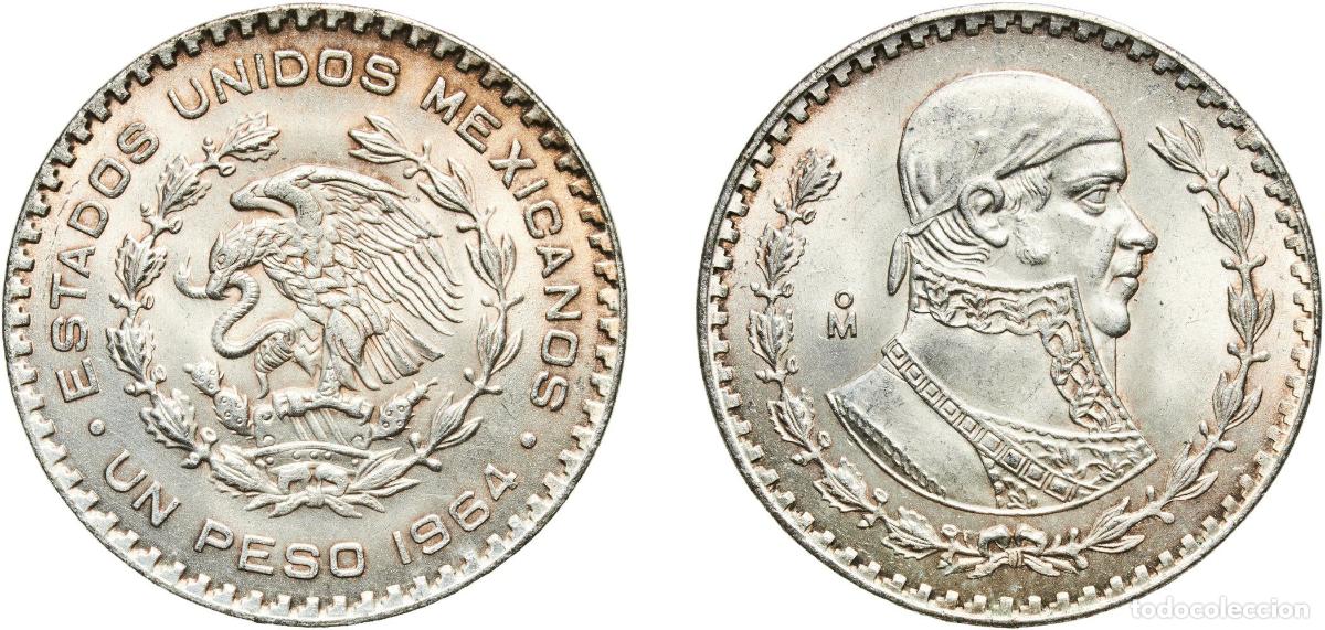 Material numism&aacute;tico: Mexico United Mexican States 1964 Mo 1 Peso Billon (.100 silver) (Copper .700, Nickel .100, Zinc .1