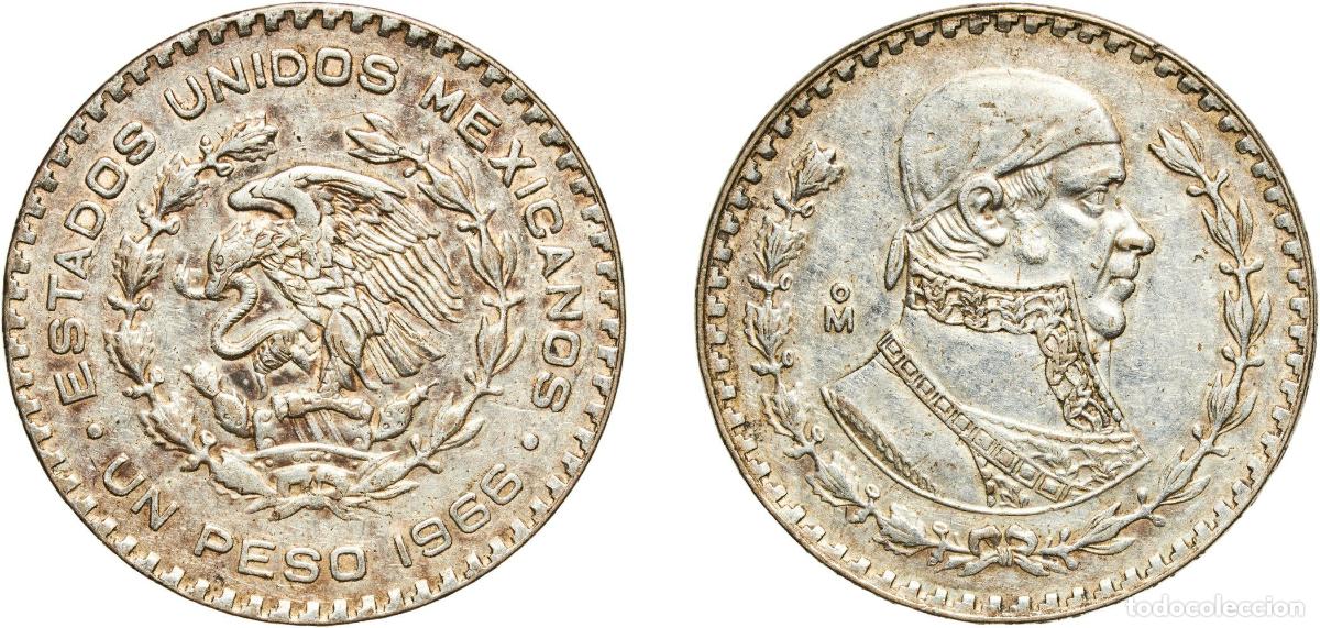 Material numism&aacute;tico: Mexico United Mexican States 1966 Mo 1 Peso Billon (.100 silver) (Copper .700, Nickel .100, Zinc .1