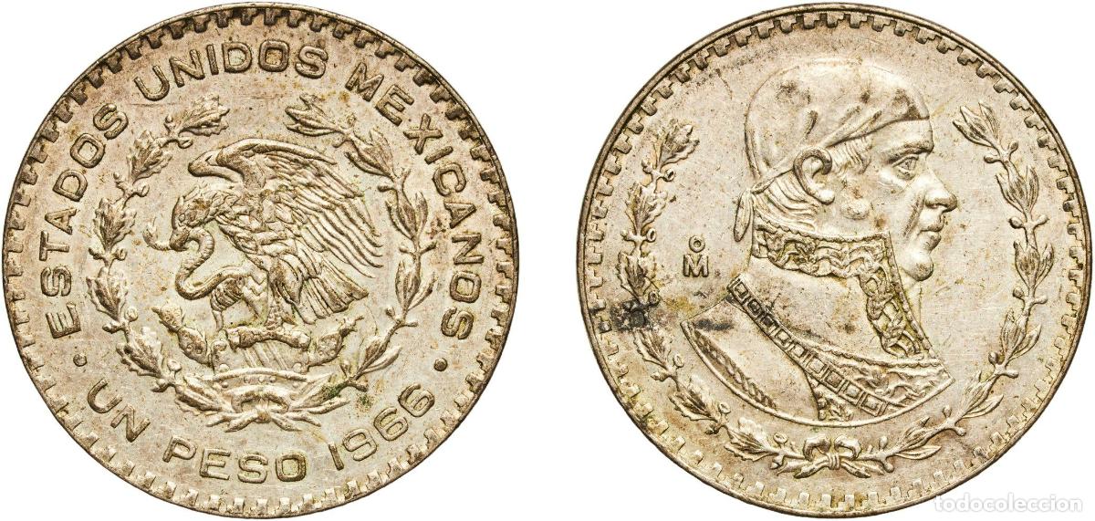 Material numism&aacute;tico: Mexico United Mexican States 1966 Mo 1 Peso Billon (.100 silver) (Copper .700, Nickel .100, Zinc .1