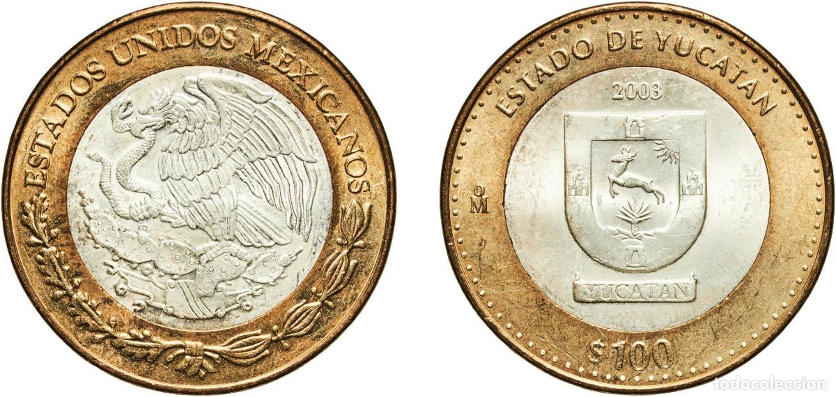Numismatisches Material: Mexico United Mexican States 2003 Mo 100 Pesos (Yucat&aacute;n) Bimetallic: silver (.925) centre in alumin