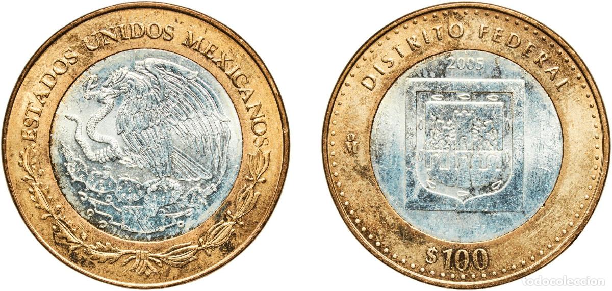 Materiale numismatico: Mexico United Mexican States 2005 Mo 100 Pesos (Distrito Federal) Bimetallic: silver (.925) centre