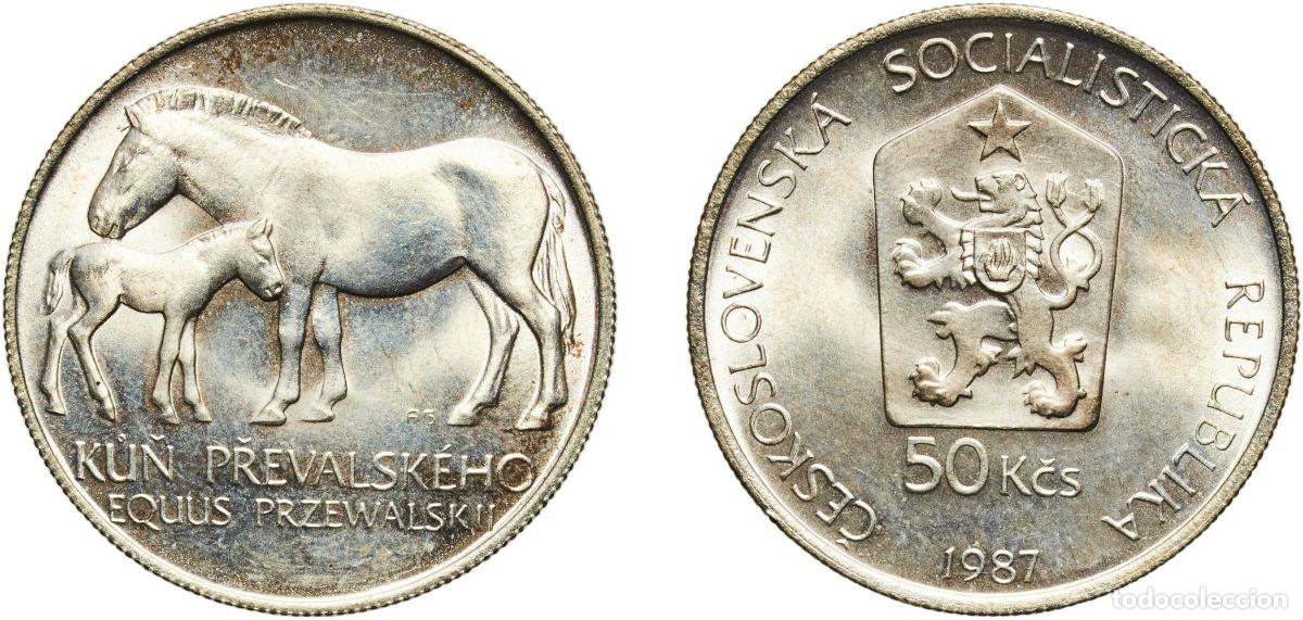 Material numism&aacute;tico: Czechoslovakia Socialist Republic 1987 50 Korun (Prague Zoo - Horse Prevalsky) Silver (.500) (55000
