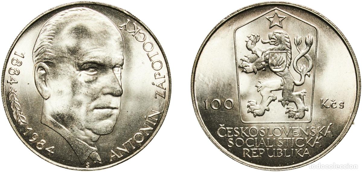Material numism&aacute;tico: Czechoslovakia Socialist Republic 1984 100 Korun (Anton&iacute;n Z&aacute;potock&yacute;) Silver (.500) (Copper .400, Ni