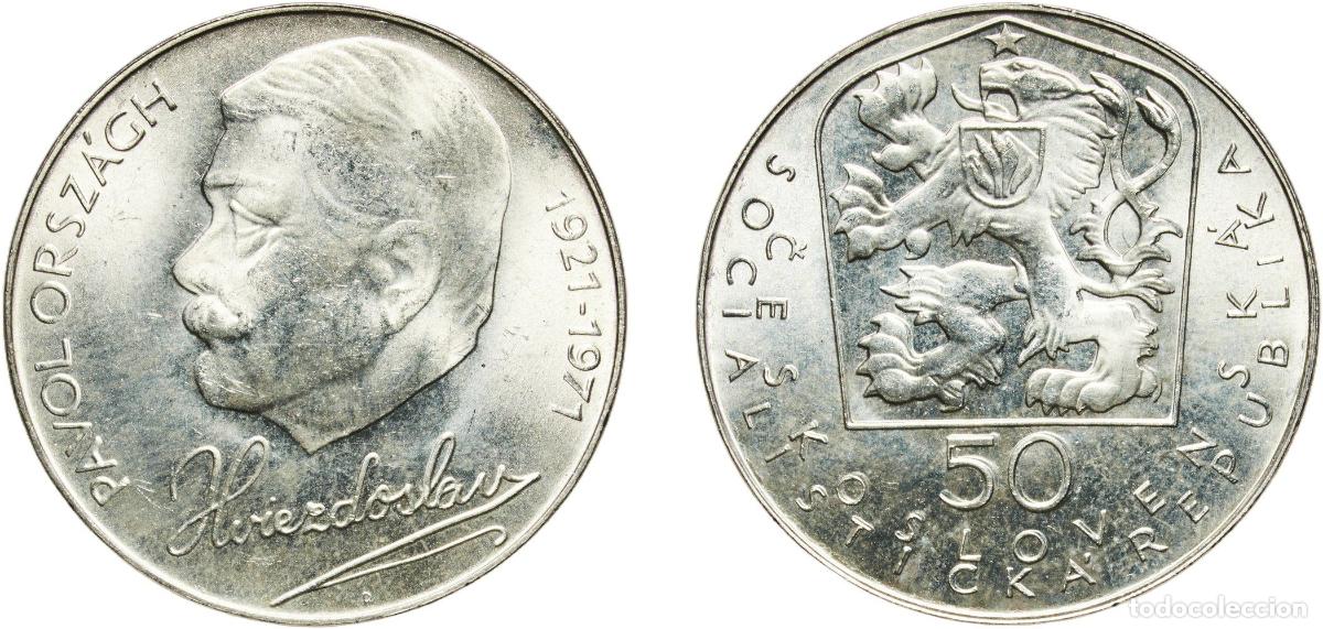 Material numism&aacute;tico: Czechoslovakia Socialist Republic 1971 50 Korun (Death of Pavol Orsz&aacute;gh Hviezdoslav) Silver (.700)