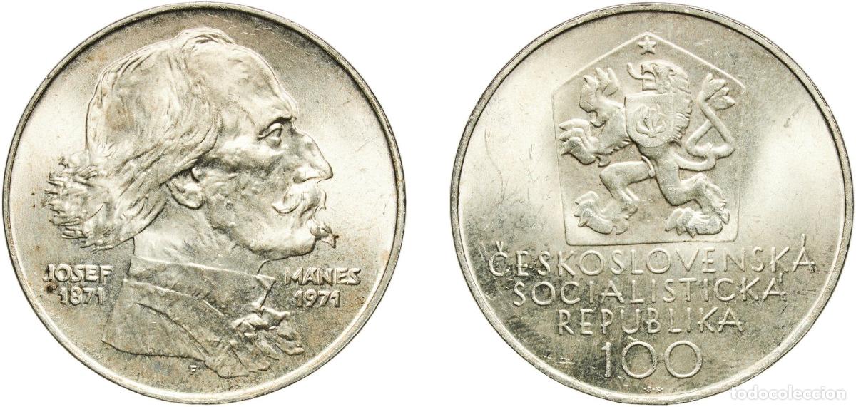 Material numism&aacute;tico: Czechoslovakia Socialist Republic 1971 100 Korun (Death of Josef M&aacute;nes) Silver (.700) (45000) 15.08