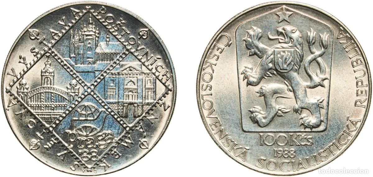 Material numism&aacute;tico: Czechoslovakia Socialist Republic 1988 100 Korun (Philately Exposition) Silver (.500) (66000) 13.13