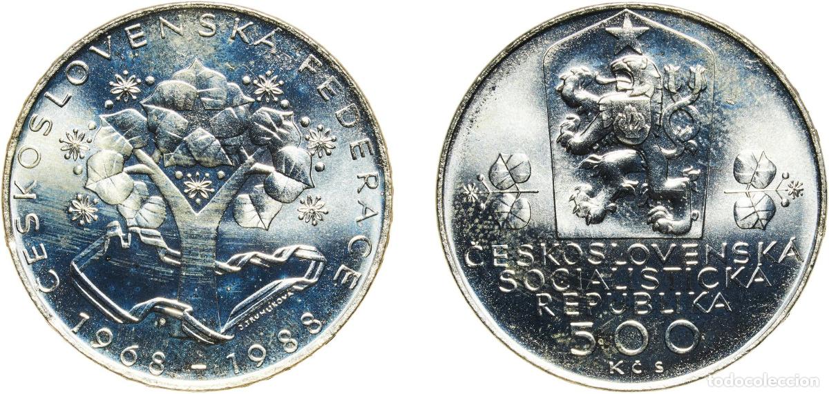 Material numism&aacute;tico: Czechoslovakia Socialist Republic 1988 500 Korun (Czech and Slovak Federation) Silver (.900) (46000