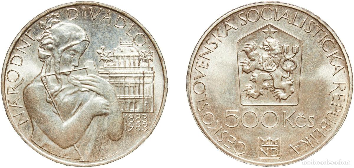Material numism&aacute;tico: Czechoslovakia Socialist Republic 1983 500 Korun (National Theatre in Prague) Silver (.900) (Copper