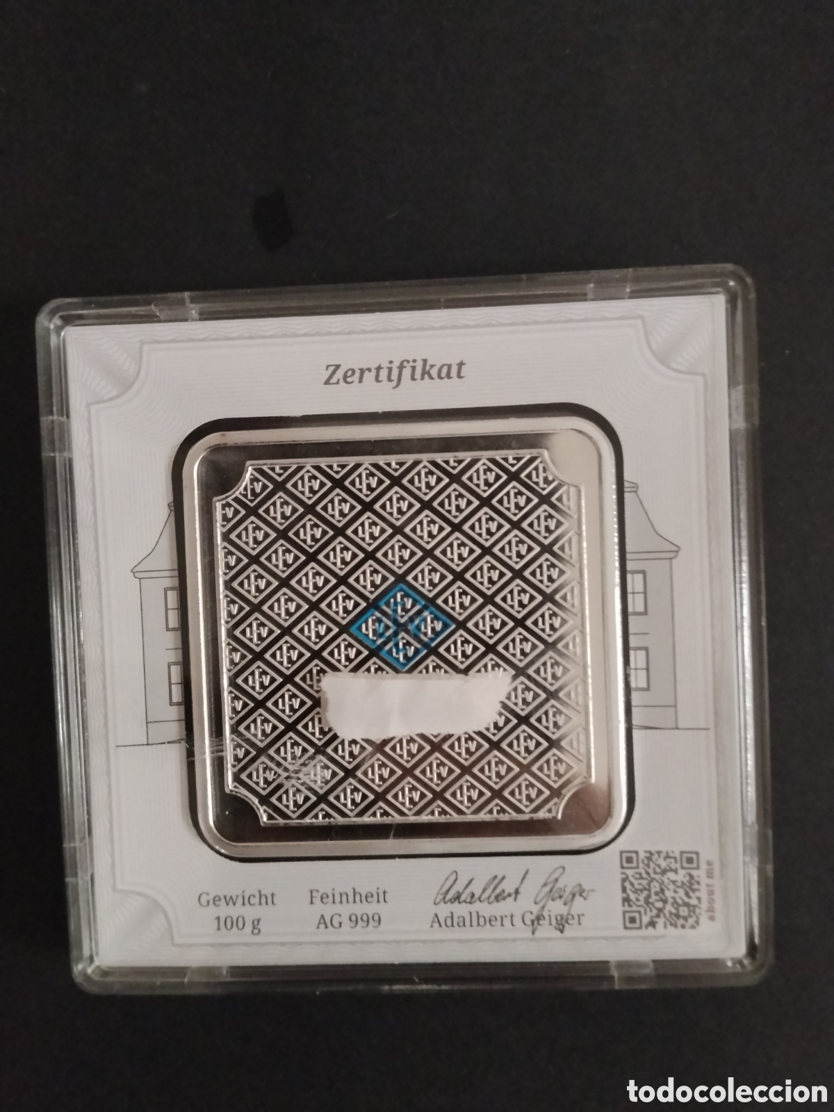 Material numism&aacute;tico: Lingote geiger 100g plata999 - Foto 3