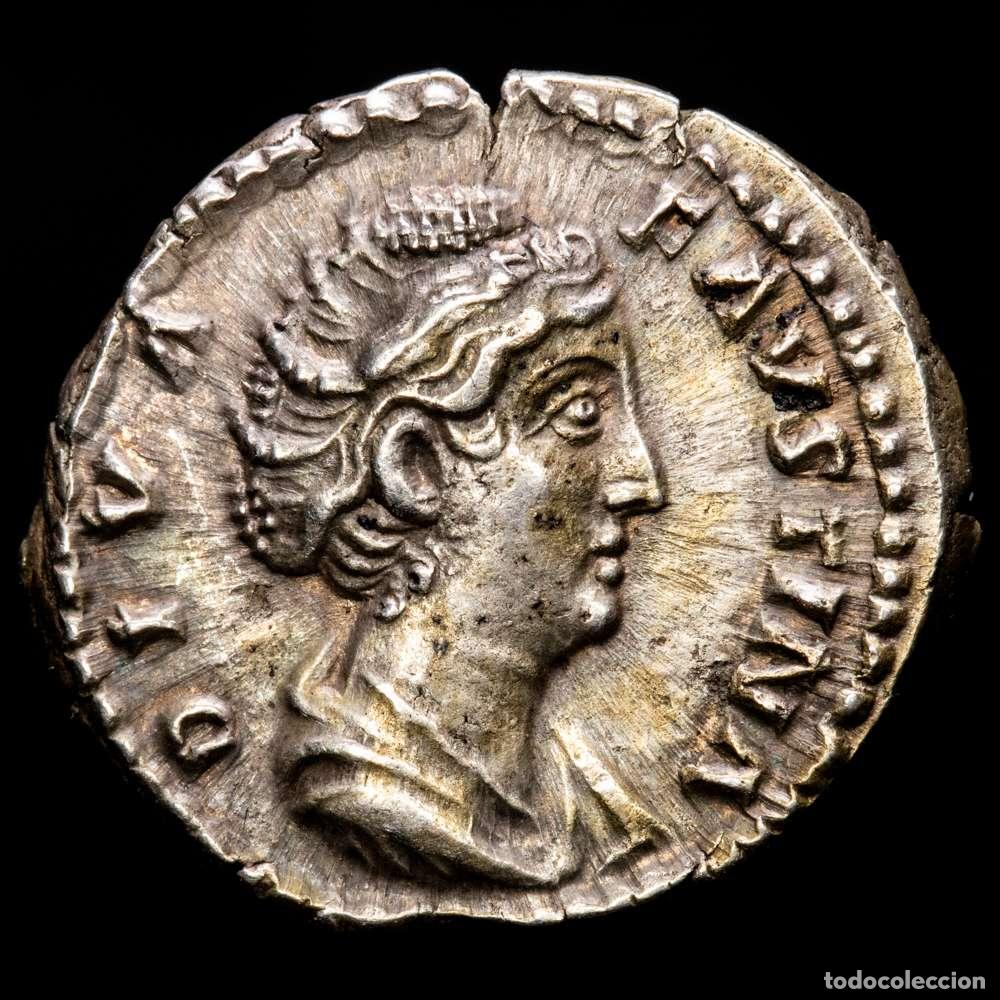 Material numism&aacute;tico: Denario. 141 d.C. FAUSTINA MADRE. Roma. 3,48 grs. AR. P&aacute;tina. C-1; RIC-343; BMC-339. EBC-.