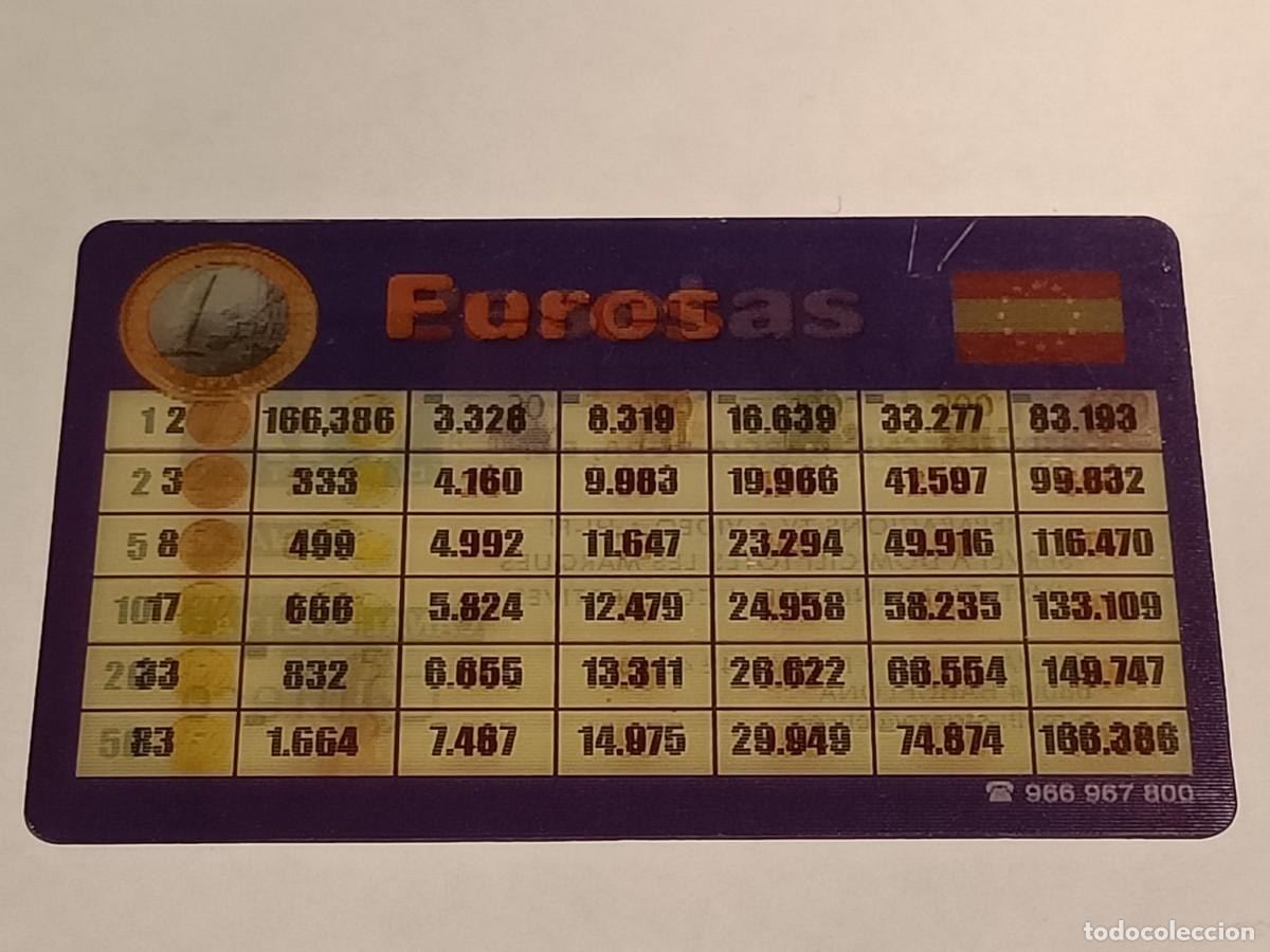 Materiale numismatico: Conversor Euros - Pesetas. Publicidad Garo S.L en el dorso
