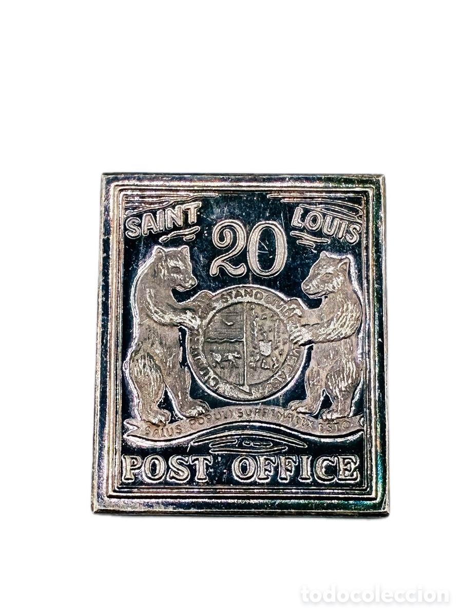 Mat&eacute;riel numismatique: USA &ndash; Saint Louis Post Office 20 Cents 1845 &ndash; Silver Stamp Collection &ndash; Plata 999