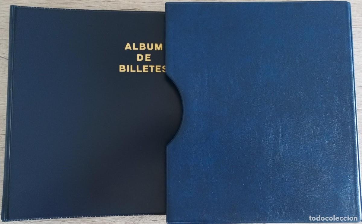Material numism&aacute;tico: ALBUM DE BILLETES CON 20 HOJAS DE DIFERENTES HUECOS TAMA&Ntilde;O 33,5CM X 29CM