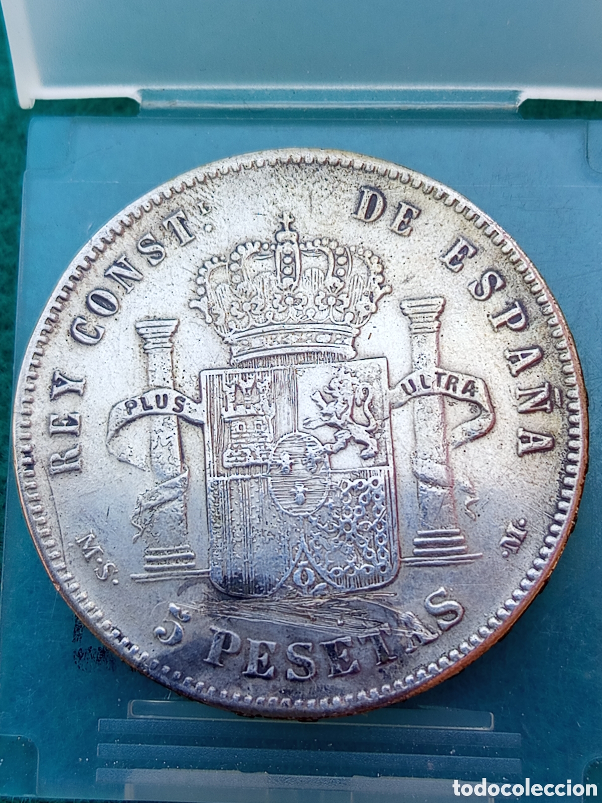 Material numism&aacute;tico: Moneda de 5 pesetas Alfonso XII 1881 - Foto 2