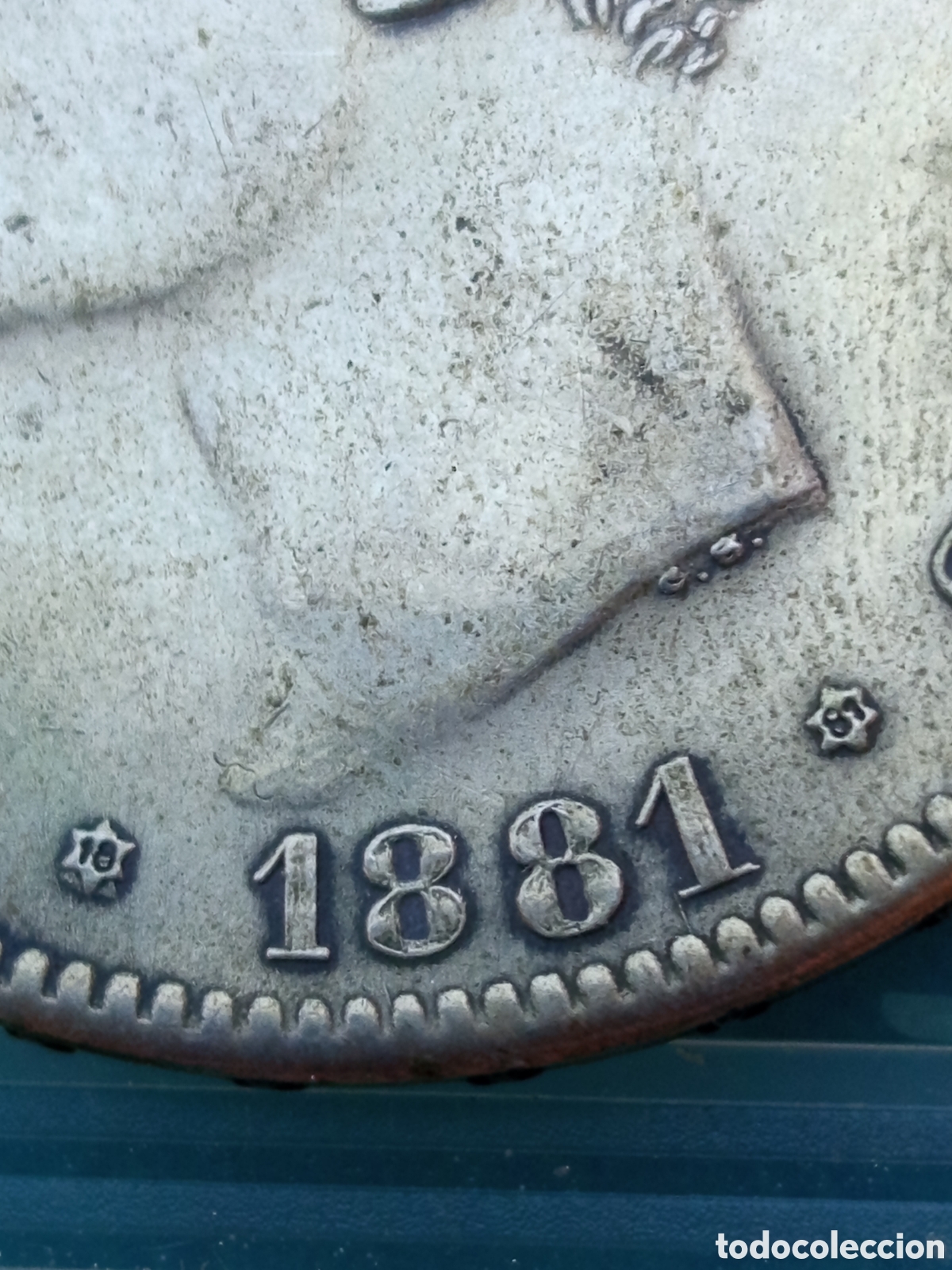Material numism&aacute;tico: Moneda de 5 pesetas Alfonso XII 1881 - Foto 3