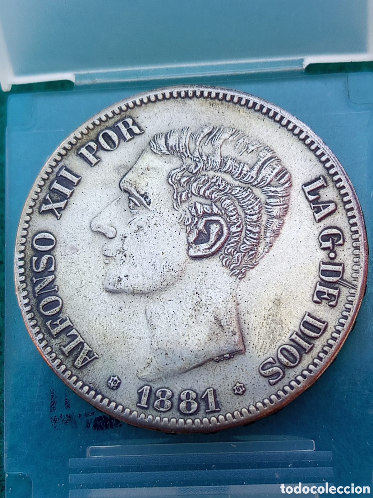 Material numism&aacute;tico: Moneda de 5 pesetas Alfonso XII 1881 - Foto 1