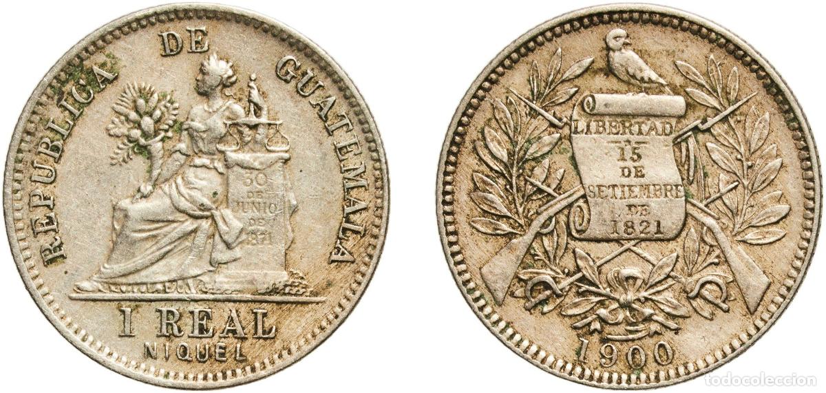 Material numism&aacute;tico: Guatemala Republic 1900 1 Real Copper-nickel (75% Copper, 25% Nickel) Heaton and Sons / The Mint Bi