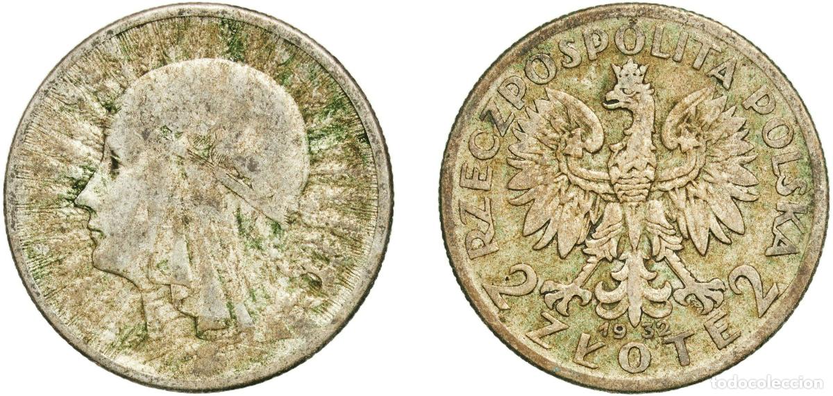 Material numism&aacute;tico: Poland Second Republic 1932 MW 2 Złote (Polonia) Silver (.750) Mint of Poland (15700000) 4.31g VF