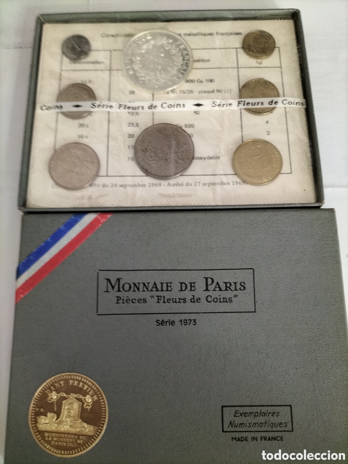Material numism&aacute;tico: Divisionale Francia 1973 con 10 franchi argento 900
