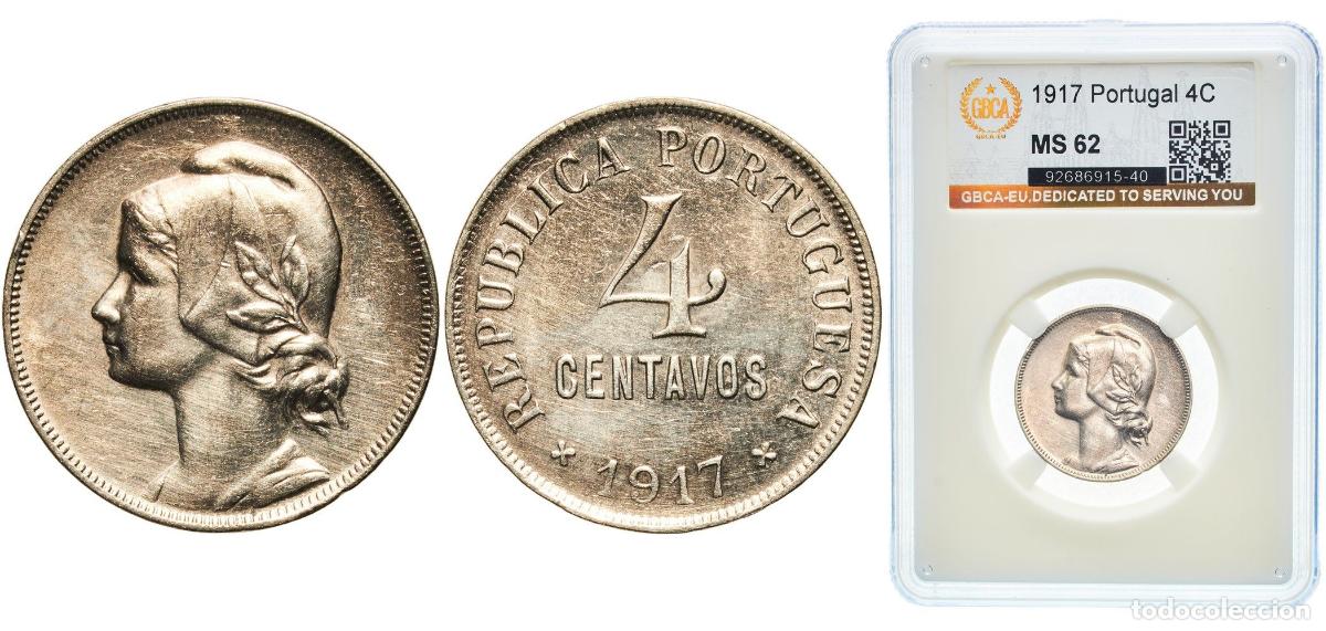 Material numism&aacute;tico: Portugal First Republic 1917 4 Centavos Copper-nickel (Cu 750 + Ni 250) Lisbon Mint (4961000) 7g GB