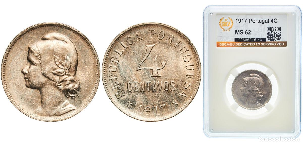 Material numism&aacute;tico: Portugal First Republic 1917 4 Centavos Copper-nickel (Cu 750 + Ni 250) Lisbon Mint (4961000) 7g GB