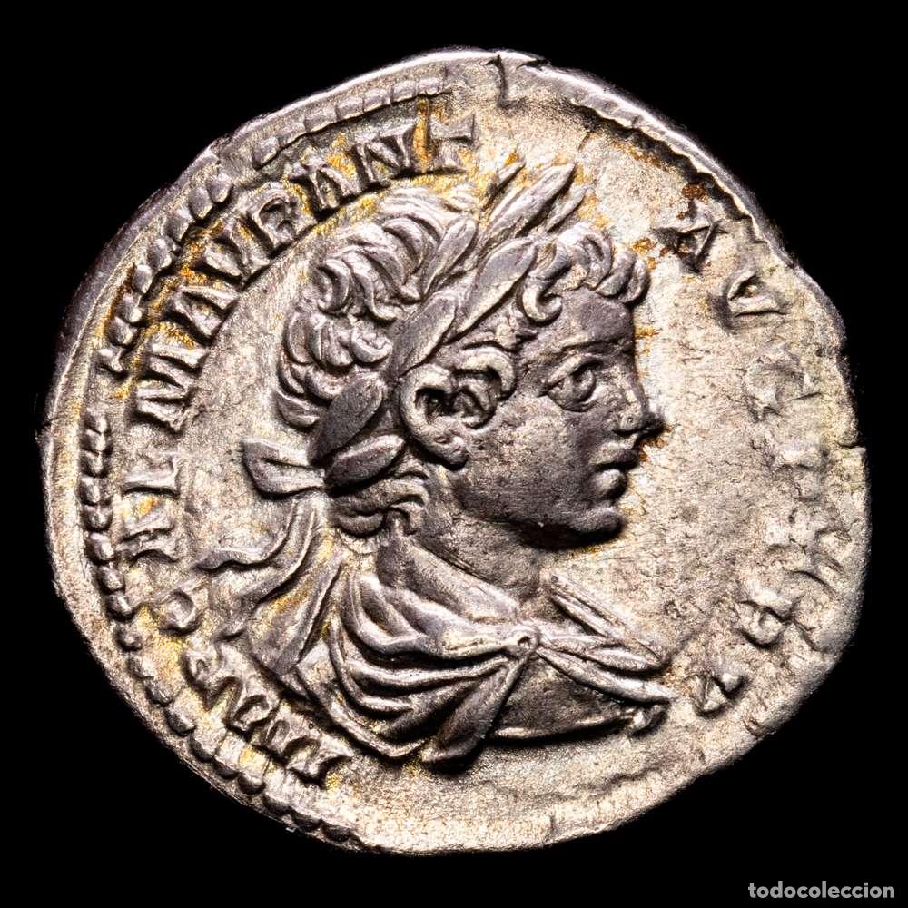 Material numism&aacute;tico: Caracalla. Denario. 198 dC Roma. (Ric-IV 25b). (Bmcre-107). Ag. 3,44 gramos. MBC+. Suave tono.