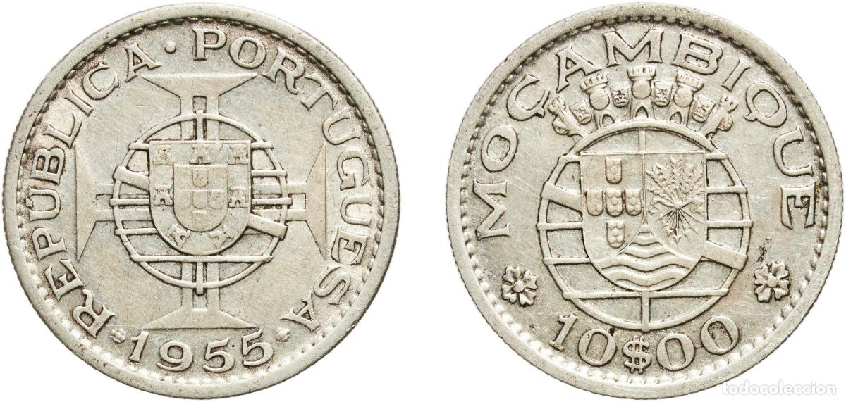 Material numism&aacute;tico: Mozambique Portuguese Overseas Province 1955 10 Escudos Silver (.720) (Copper .280) Lisbon Mint (11