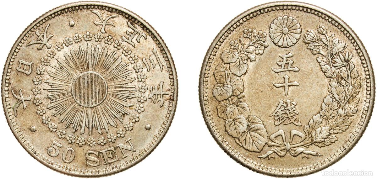 Material numism&aacute;tico: Japan Empire 3 (1914) 年 三 正 大 50 Sen - Taishō (Key Date) Silver (.800) (20% copper) Japan Mint (187