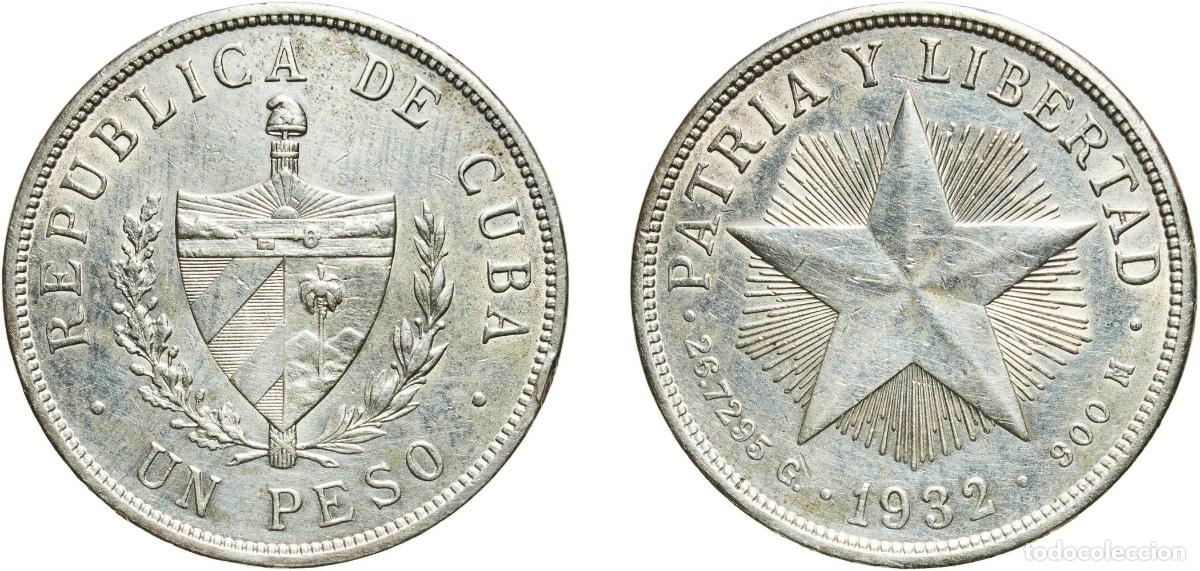 Material numism&aacute;tico: Cuba First Republic 1932 1 Peso Silver (.900) (silver 90%, copper 10%) Philadelphia Mint (3550000)