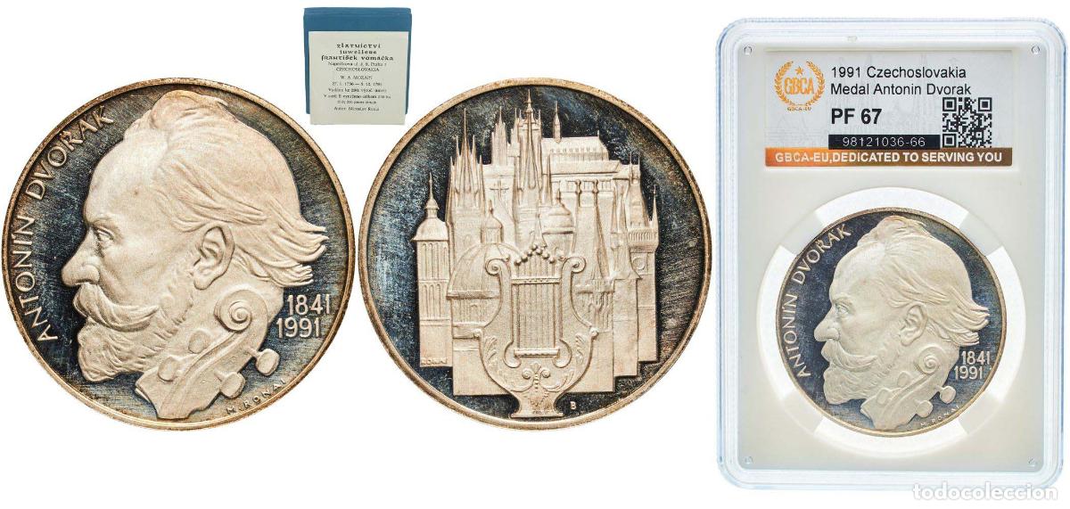 Material numism&aacute;tico: Czech Republic 1911 MEDAL - ANTONIN DVORAK (With original box and certificate) Silver 30.7g GBCA P