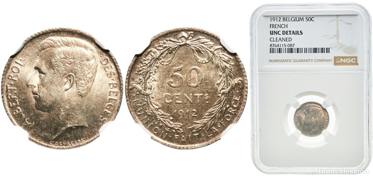 Material numism&aacute;tico: Belgium Kingdom 1912 50 Centimes - Albert I (French text) Silver (.835) (16.5% copper) Royal Mint o