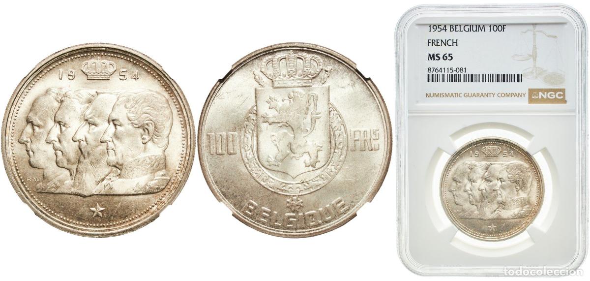 Material numism&aacute;tico: Belgium Kingdom 1954 100 Francs (Kings; French text) Original luster Silver (.835) (16.5% copper) R