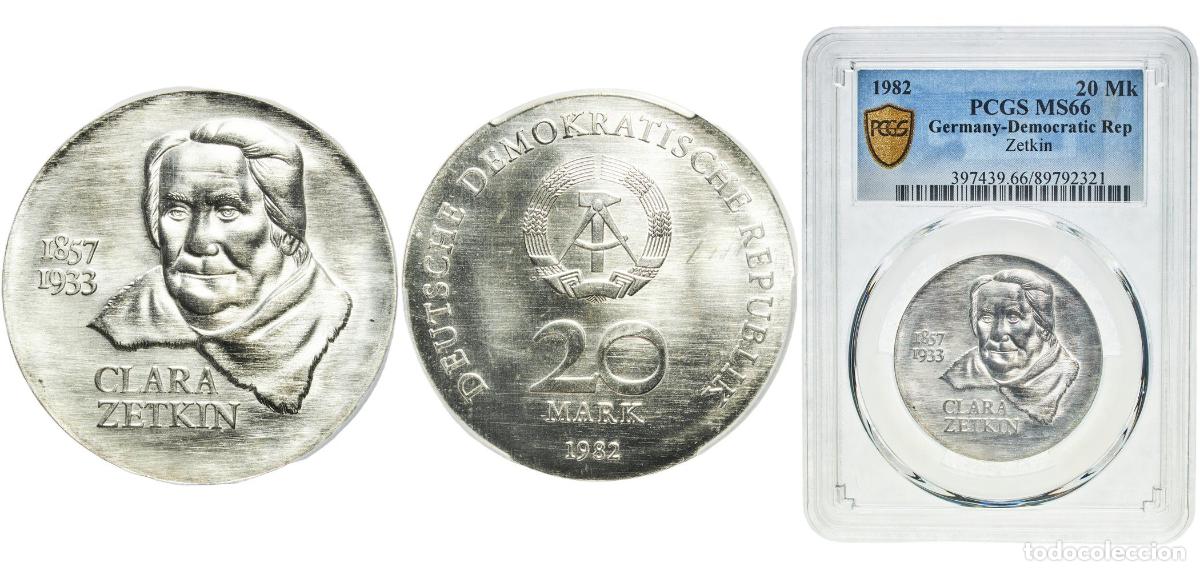Material numism&aacute;tico: Germany German Democratic Republic Democratic republic 1982 A 20 Mark (Clara Zetkin) Silver (.500)
