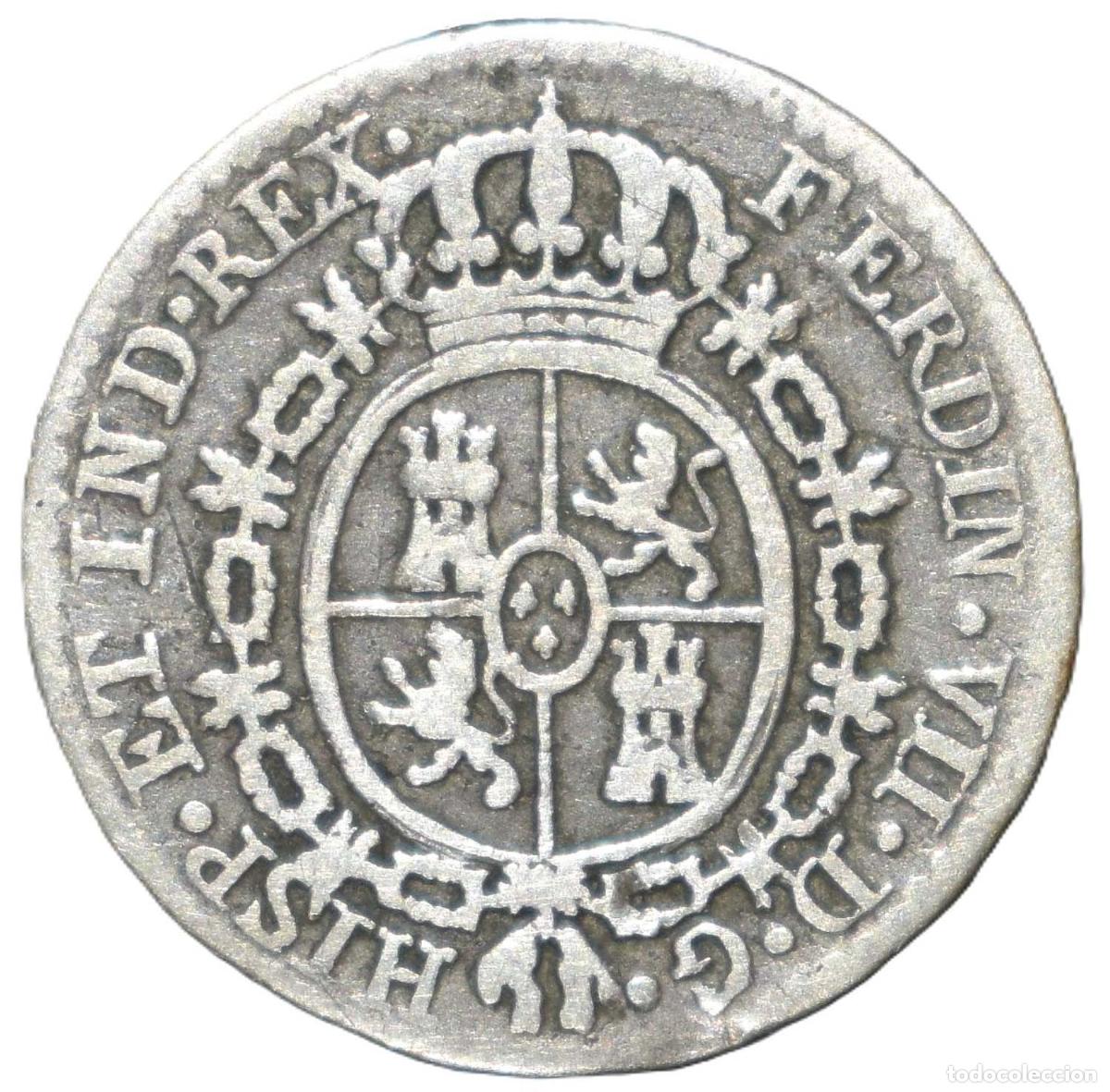 Material numism&aacute;tico: 1808. Fernando VII. Madrid. Medio Real. Medalla Proclamacion