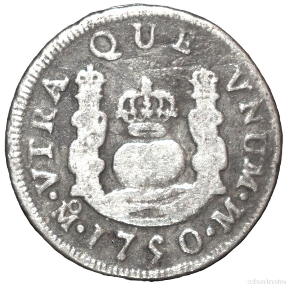 Material numism&aacute;tico: 1750. Fernado VI. 1 Real Columnario. Mejico M