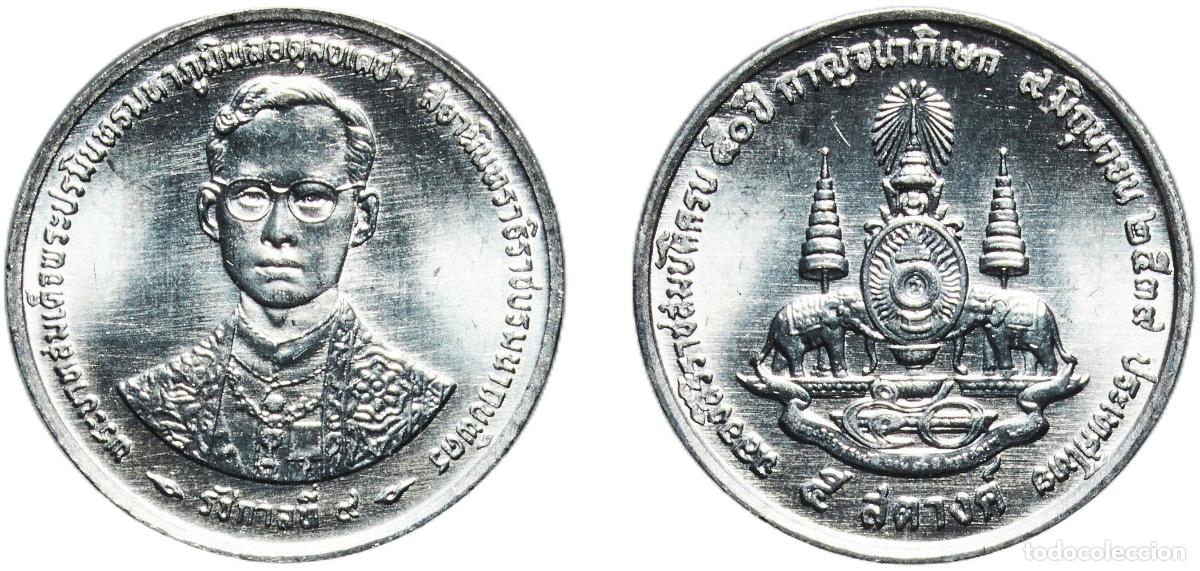 Material numism&aacute;tico: Thailand Kingdom 2539 (1996) 5 Satang - Rama IX (Golden Jubilee) Aluminium (5000000) 0.63g UNC Y 3