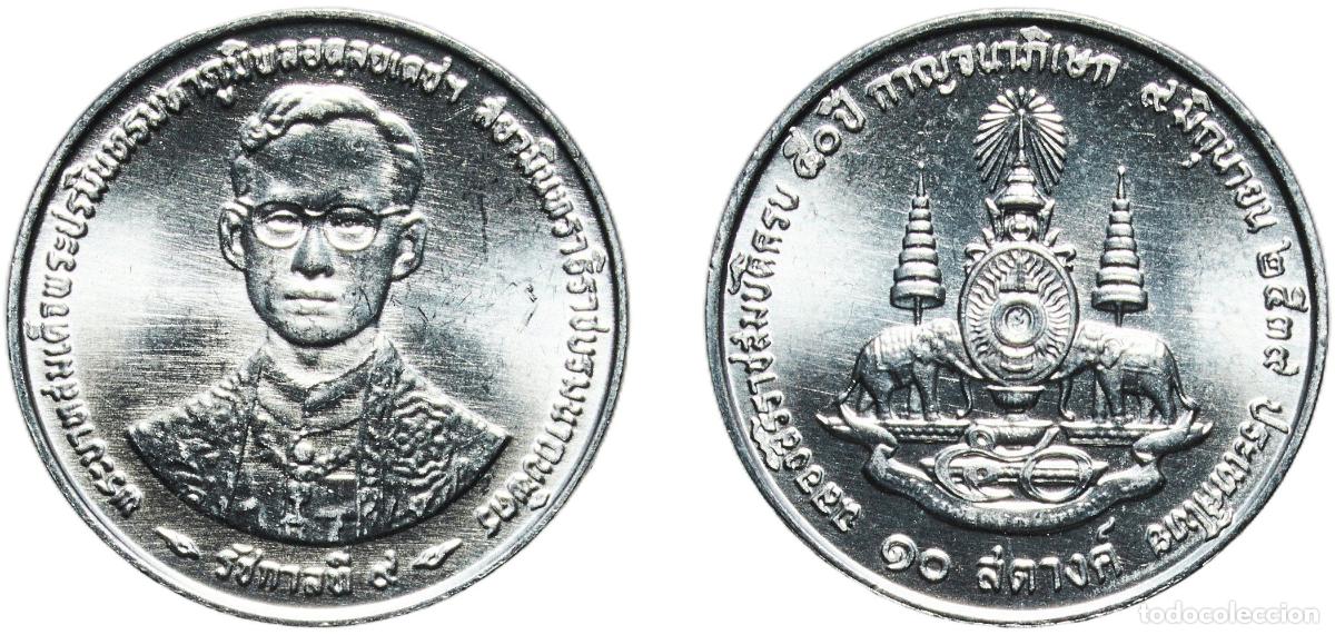 Material numism&aacute;tico: Thailand Kingdom 2539 (1996) 10 Satang - Rama IX (Golden Jubilee) Aluminium (5000000) 0.79g UNC Y