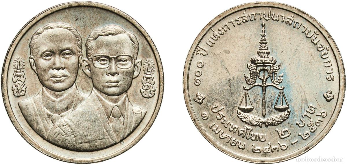 Numismatisches Material: Thailand Kingdom 2536 (1993) 2 Baht - Rama IX (Attorney General's Office) Copper-nickel clad copper