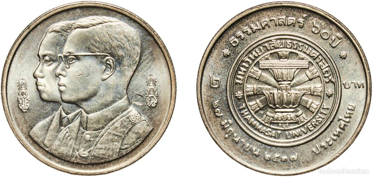 Numismatisches Material: Thailand Kingdom 2537 (1994) 2 Baht - Rama IX (Thammasat University) Copper-nickel clad copper (125