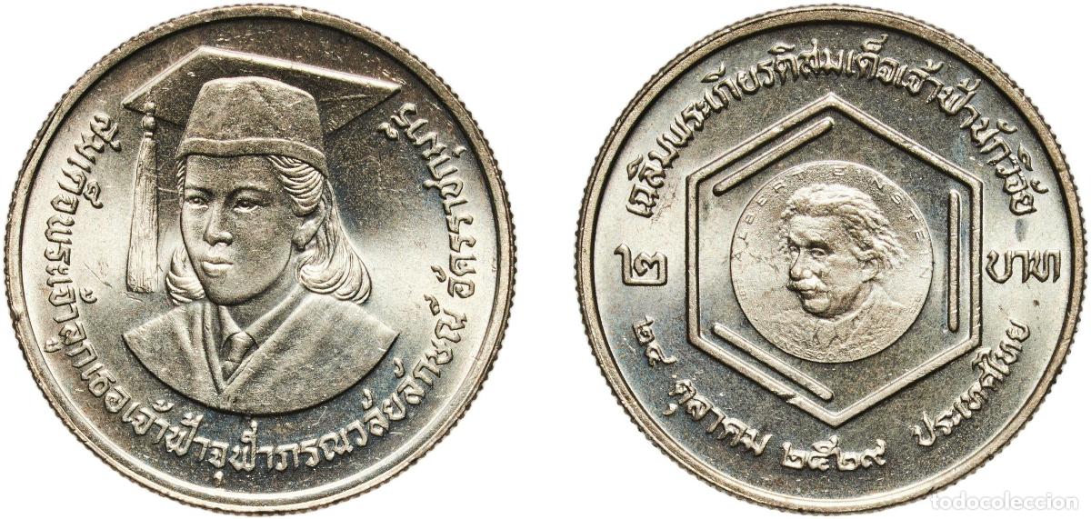 Material numism&aacute;tico: Thailand Kingdom 2529 (1986) 2 Baht - Rama IX (Einstein Medal) Copper-nickel clad copper (3000000)