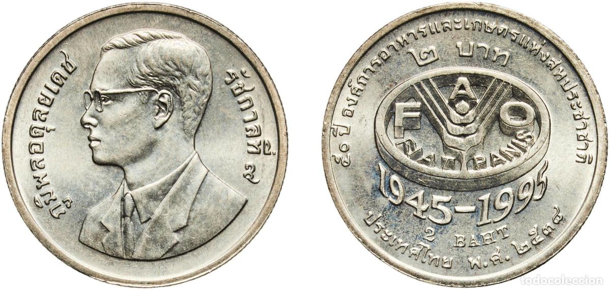 Material numism&aacute;tico: Thailand Kingdom 2538 (1995) 2 Baht - Rama IX (FAO) Copper-nickel clad copper (1400000) 7.38g UNC