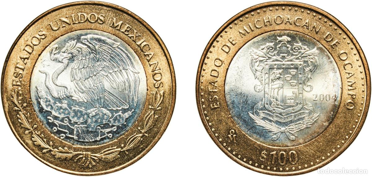 Material numism&aacute;tico: Mexico United Mexican States 2004 Mo 100 Pesos (Michoac&aacute;n de Ocampo) Bimetallic: silver (.925) cent
