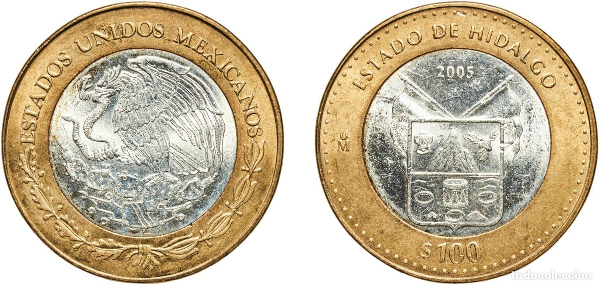Material numism&aacute;tico: Mexico United Mexican States 2005 Mo 100 Pesos (Hidalgo) Bimetallic: silver (.925) centre in alumin